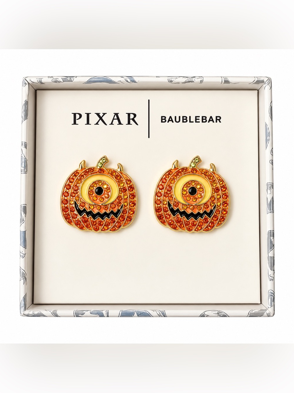 BaubleBar x Pixar Mike Wazowski Pumpkin Earrings Disney Halloween